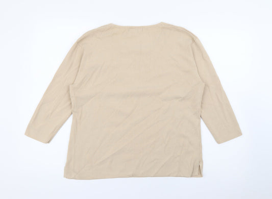 Womens UK Size M Angelina Beige Pullover Jumper