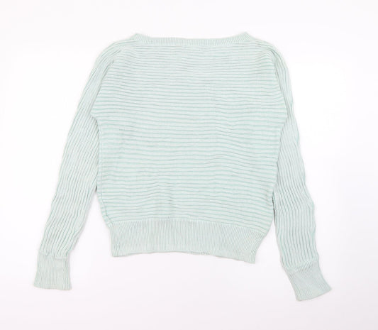 Gap Womens Green Scoop Neck Cotton Pullover Jumper Size S