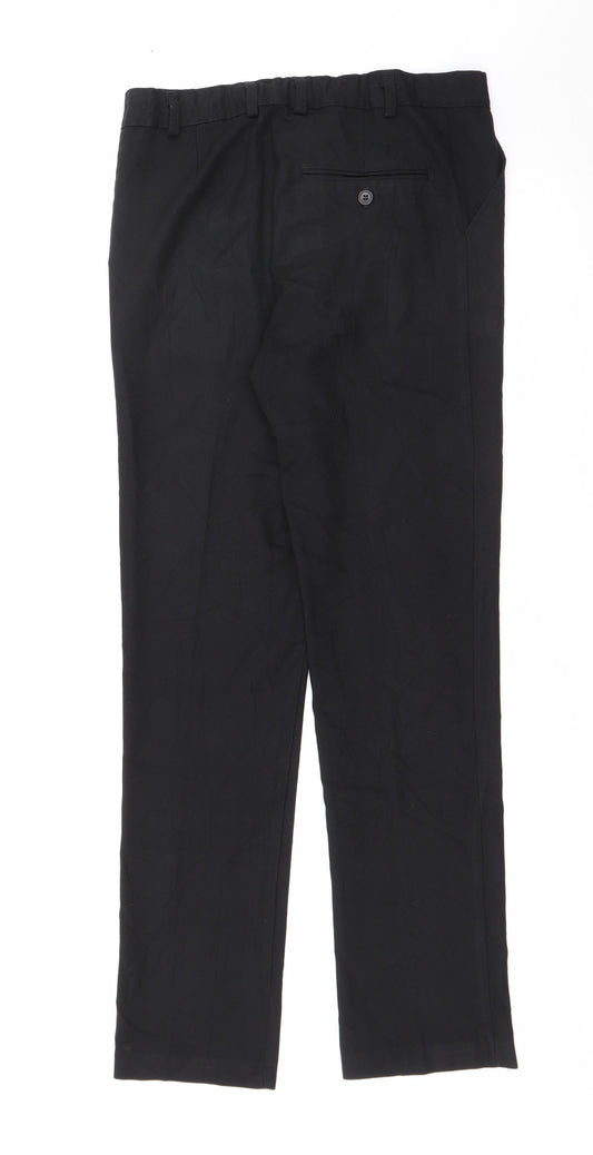 Womens UK Size 30 in Preworn Regular Fit Black Trousers