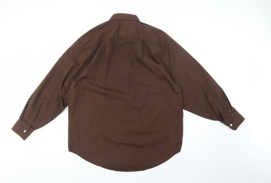 Womens UK Size 4 COLLUSION Brown Basic Button-Up