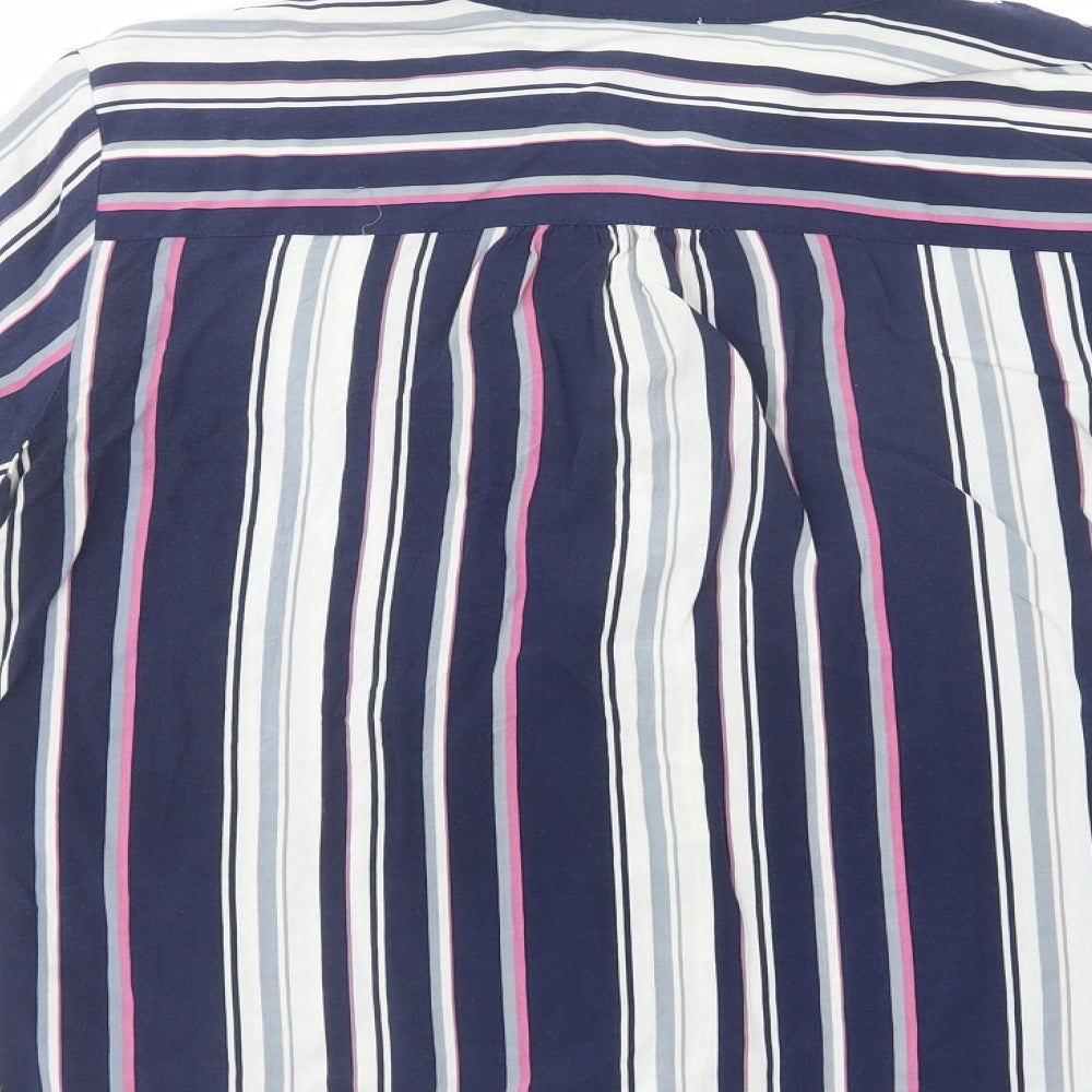 Womens UK Size 12 Brandtex Blue Basic Button-Up