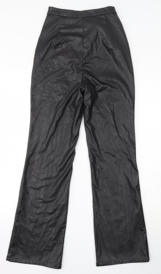 SheIn Womens Black Polyester Trousers Size XS L27.5 in Regular Hook & Loop