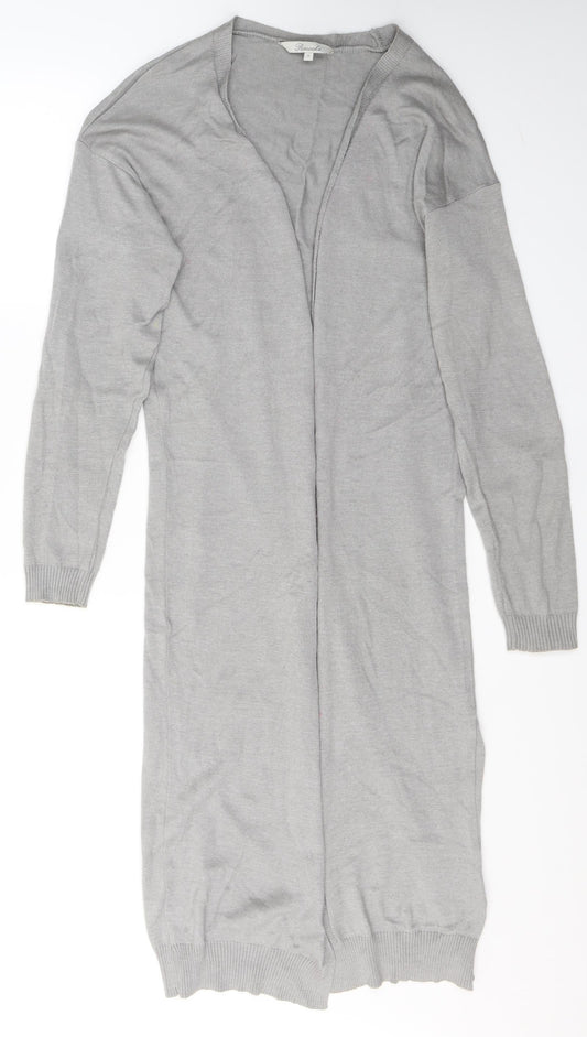 Additional front view of Peacocks women’s grey v-neck acrylic cardigan jumper, size S