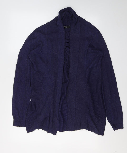 Additional front view of George women’s blue nylon kimono blouse, size UK 12, v-neck
