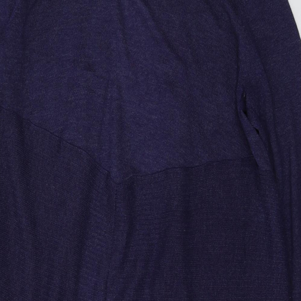 Brand and care label for George women’s blue nylon kimono blouse, size UK 12, v-neck