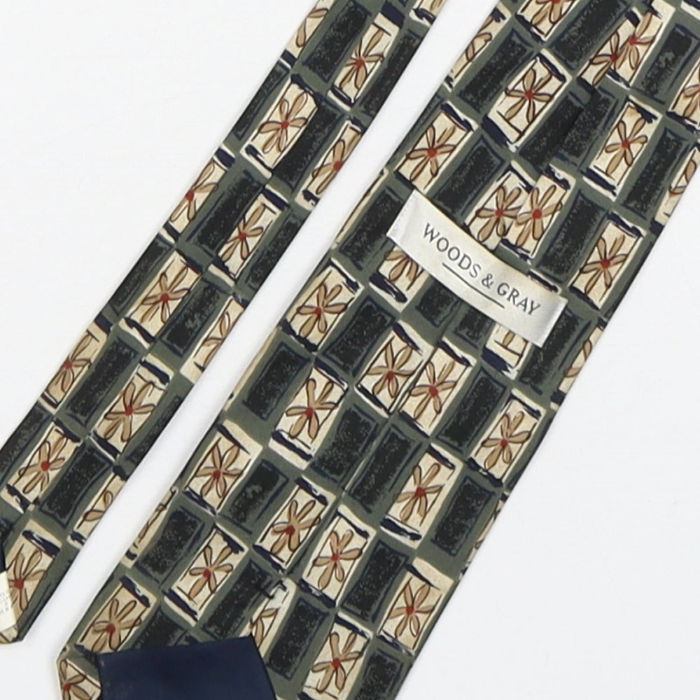 Woods & Gray Mens Multicoloured Floral Polyester Pointed Tie One Size