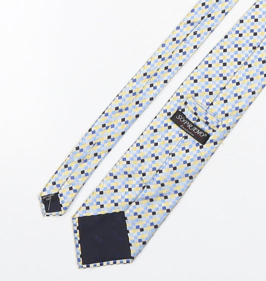 Soprano Mens Multicoloured Plaids & Checks Silk Pointed Tie One Size