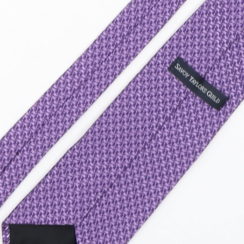 Simon Taylors Guild Mens Purple Geometric Silk Pointed Tie One Size