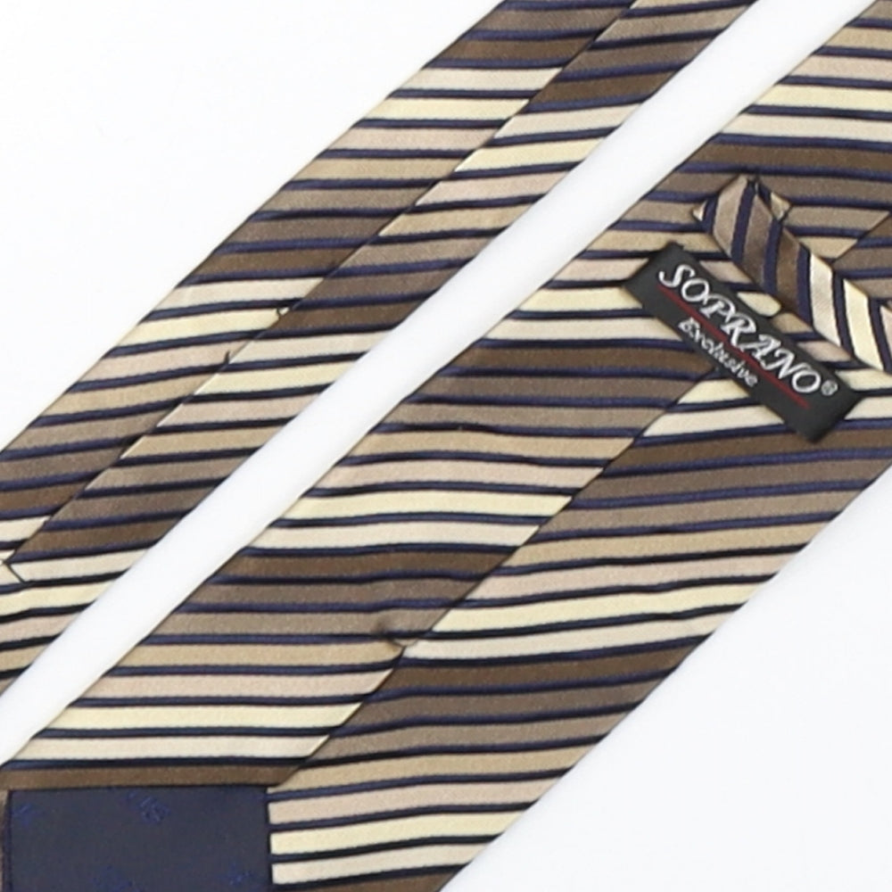 Soprano Mens Multicoloured Striped Silk Pointed Tie One Size