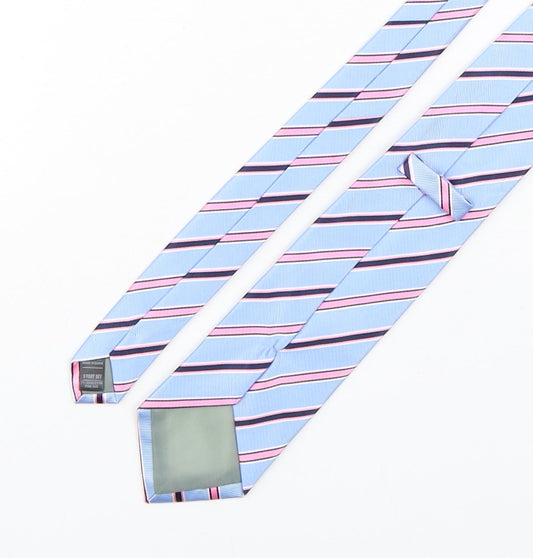 Marks and Spencer Mens Multicoloured Striped Polyester Pointed Tie One Size