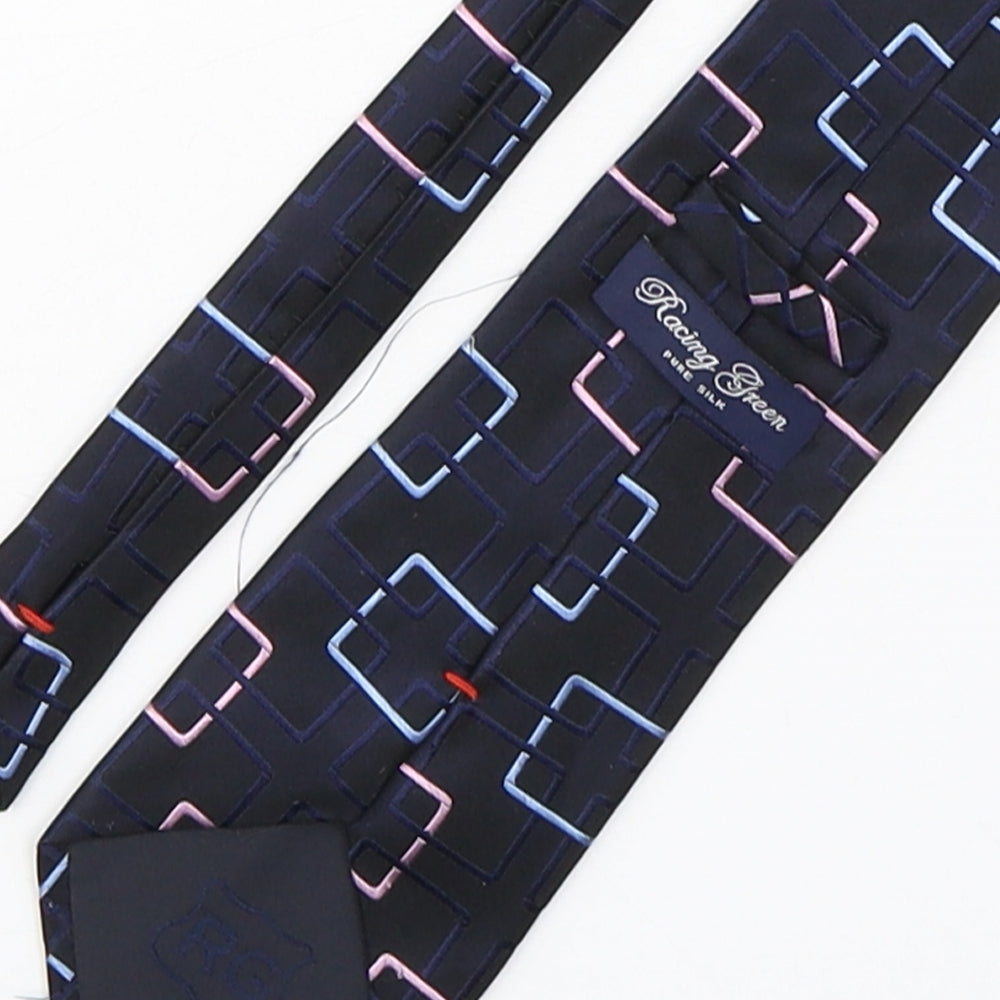 Racing Green Mens Multicoloured Geometric Silk Pointed Tie One Size