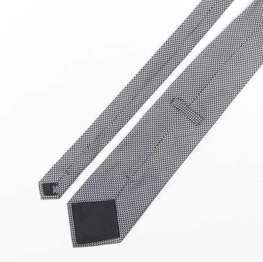 PreWorn Mens Grey Geometric Silk Pointed Tie One Size