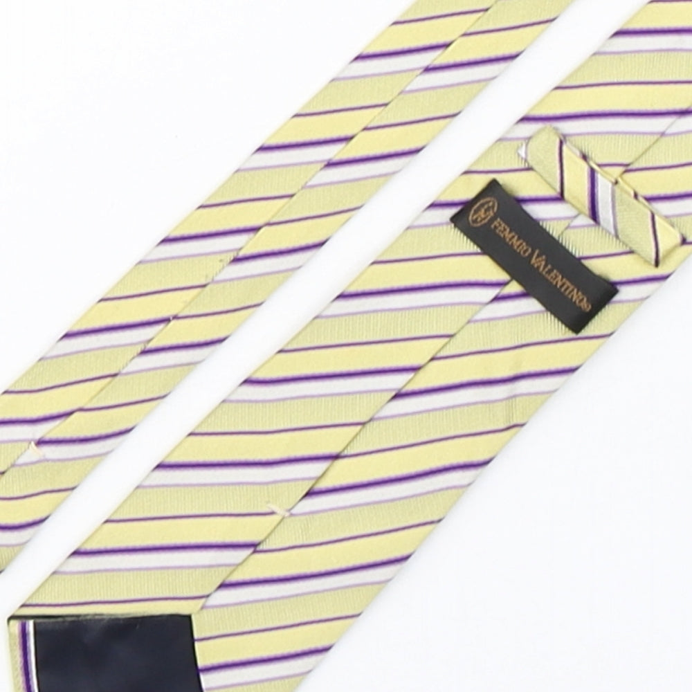 Femmio Valentino Mens Multicoloured Striped Silk Pointed Tie One Size