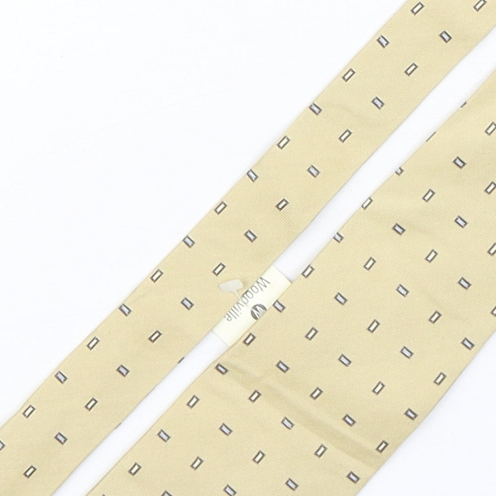 soprano Mens Beige Polka Dot Silk Pointed Tie One Size