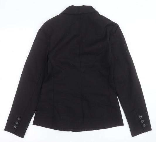 New Look Womens Black Cotton Jacket Blazer Size 10