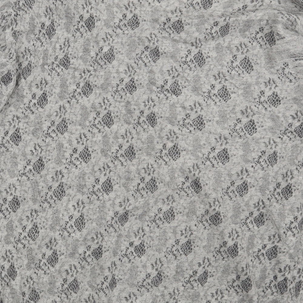 Womens UK Size 12 Ribbon Grey Pullover Jumper
