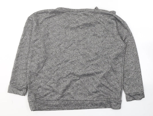 TU Womens Grey Cotton Basic Blouse Size 16 Round Neck