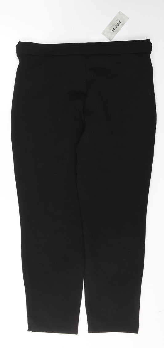 Womens UK Size 12 Soon Regular Fit Black Trousers