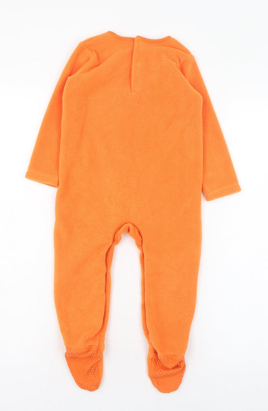 George Boys Orange Polyester One Piece Size 12-18 Months Button - Pumpkin, Halloween, Onesie