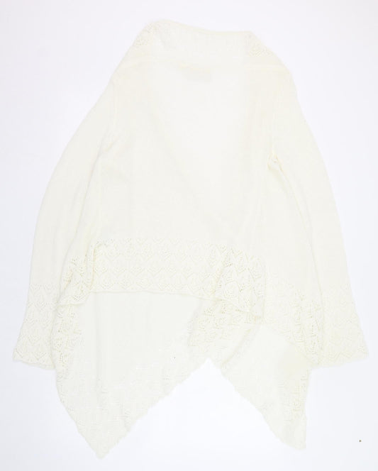Kaleidoscope Womens Ivory Round Neck Acrylic Cardigan Jumper Size 12