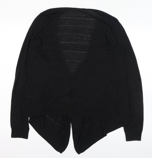 TU Womens Black Round Neck Polyester Cardigan Jumper Size 10