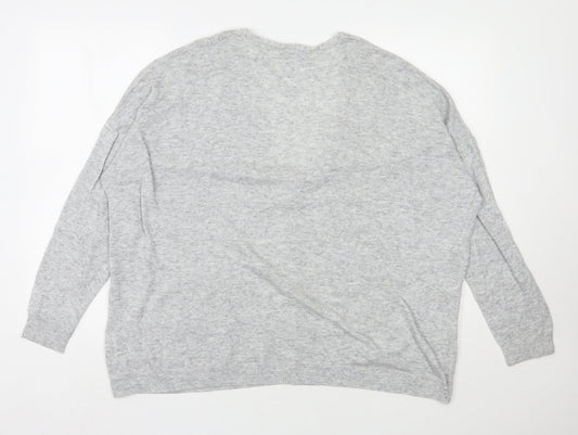 Womens UK Size S Bershka Grey Cardigan Jumper