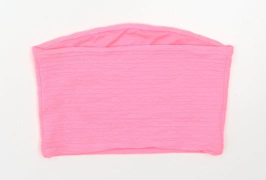 Womens UK Size 12 River Island Pink Cropped T-Shirt