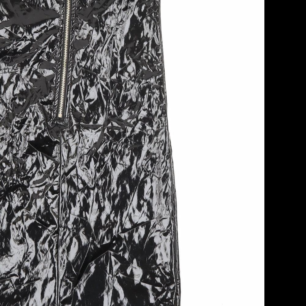 We own the night Womens Black Polyester Bodycon Size S Square Neck Zip