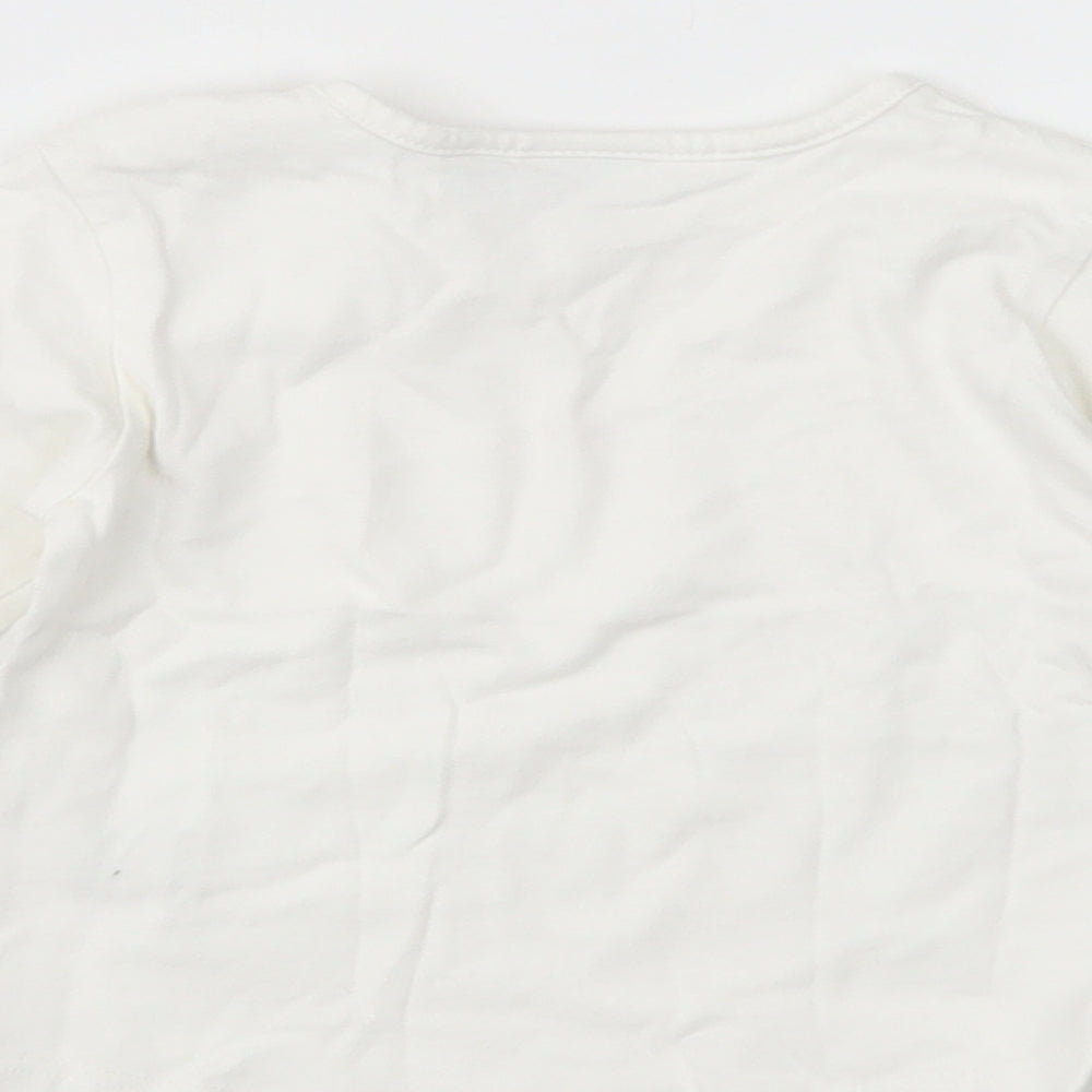 Mexx Baby White Cotton Basic Polo Size 12-18 Months Crew Neck Snap