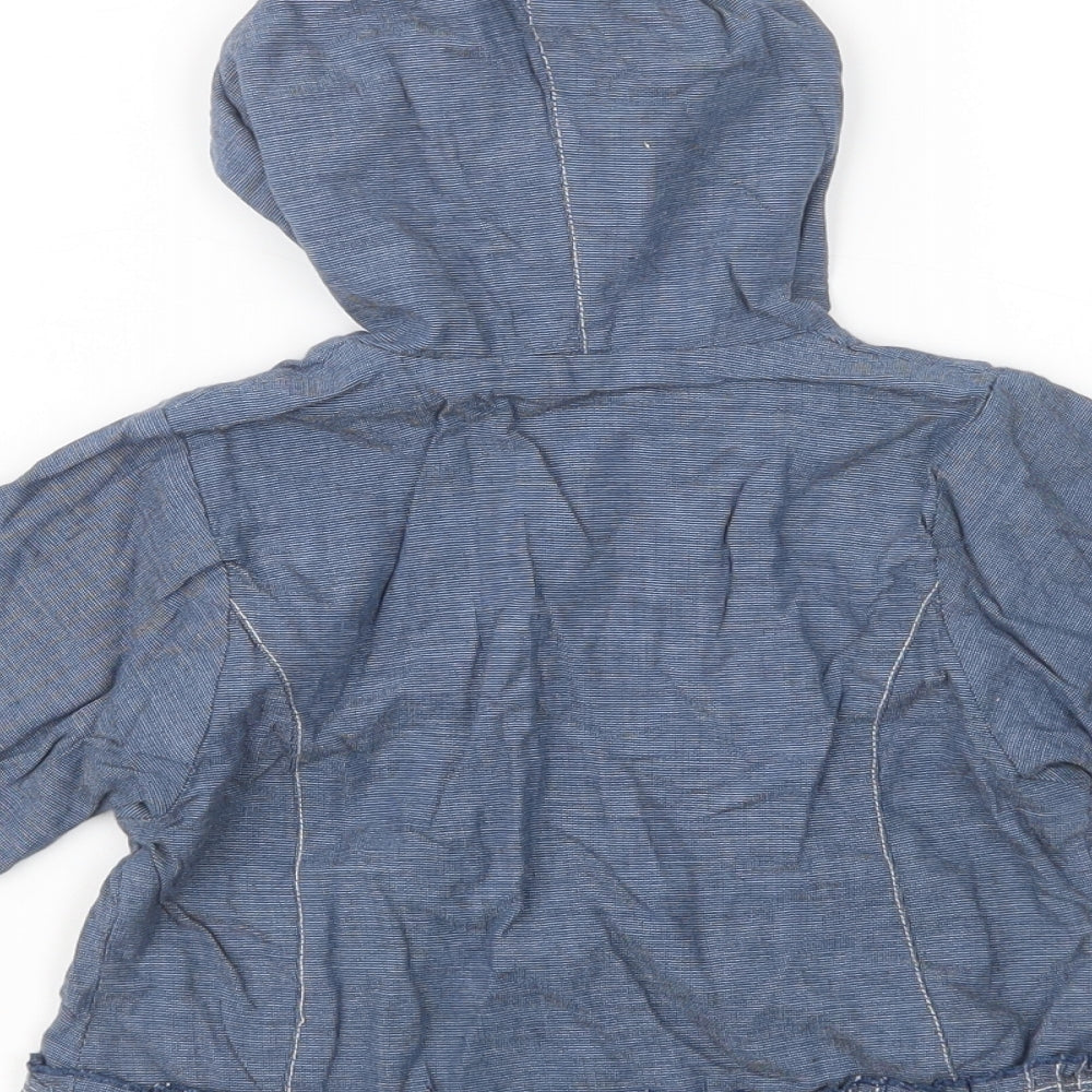 Brand and care label for Sucre d'Orge Baby Blue Basic Jacket Jacket, size 12, Months Snap