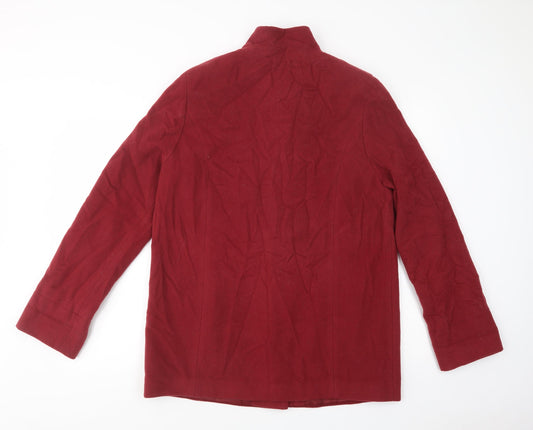 Marks and Spencer Womens Red Pea Coat Coat Size 14 Button