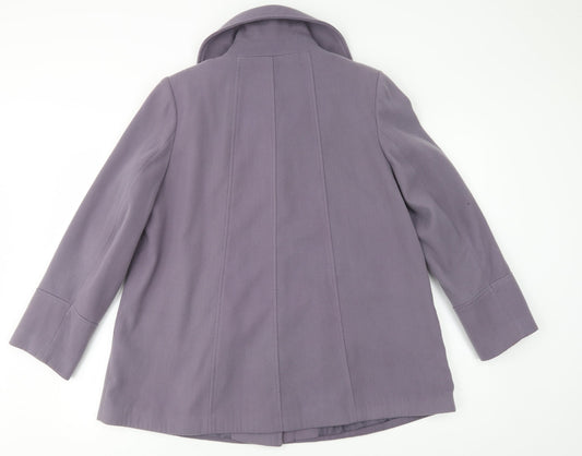 Womens UK Size 16 Bonmarché Purple Pea Coat