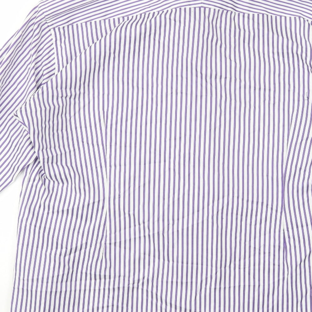 Mens UK Collar Size 15.5 Marks and Spencer Smart Purple Dress Shirt