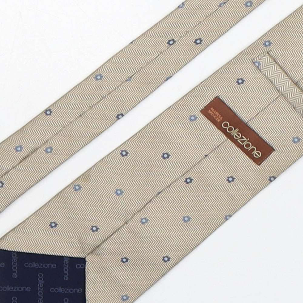 Marks and Spencer Mens Bronze Floral Silk Pointed Tie One Size