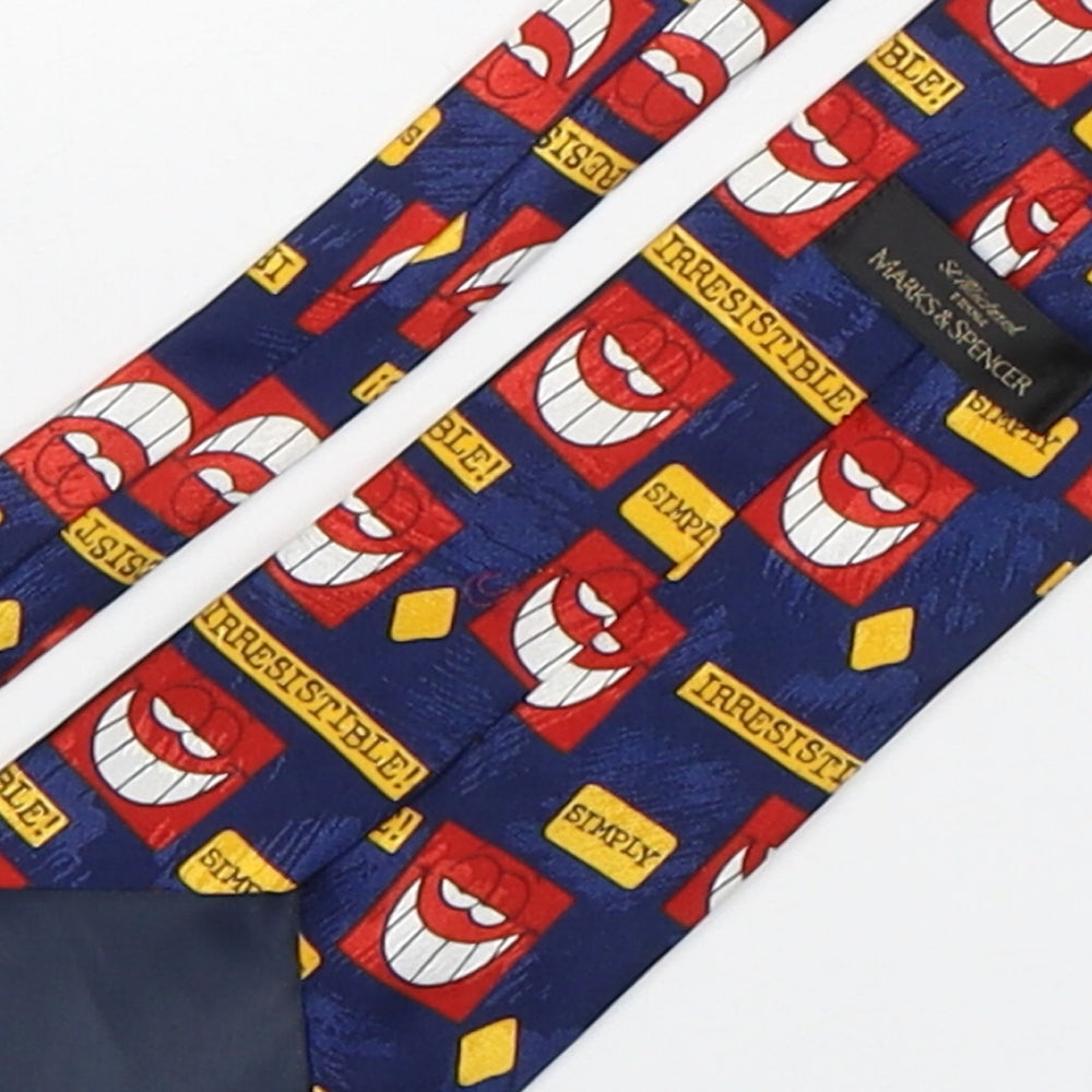 Marks and Spencer Mens Multicoloured Geometric Polyester Pointed Tie One Size