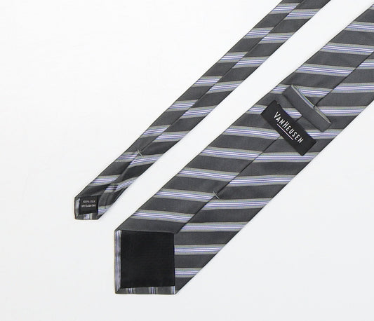 Van Hausen Mens Multicoloured Striped Silk Pointed Tie One Size