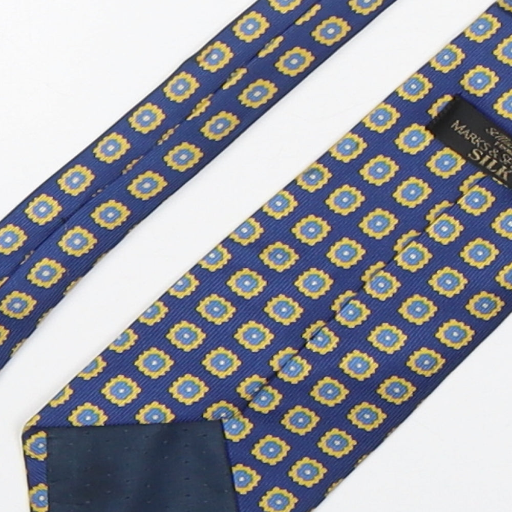 Brand and care label for Marks & Spencer men’s multicoloured floral silk pointed tie one size