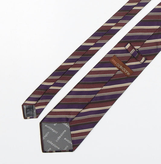 Marks and Spencer Mens Multicoloured Striped Silk Pointed Tie One Size