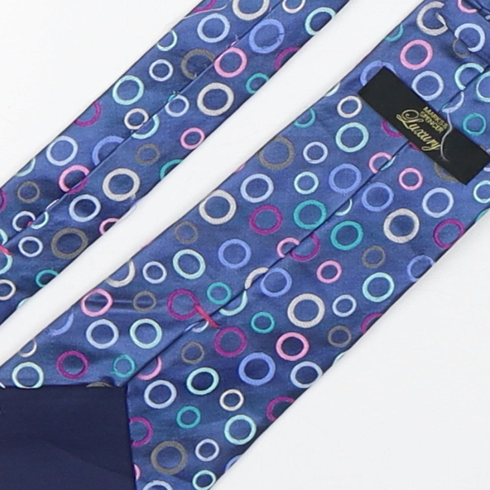 Marks and Spencer Mens Multicoloured Polka Dot Silk Pointed Tie One Size