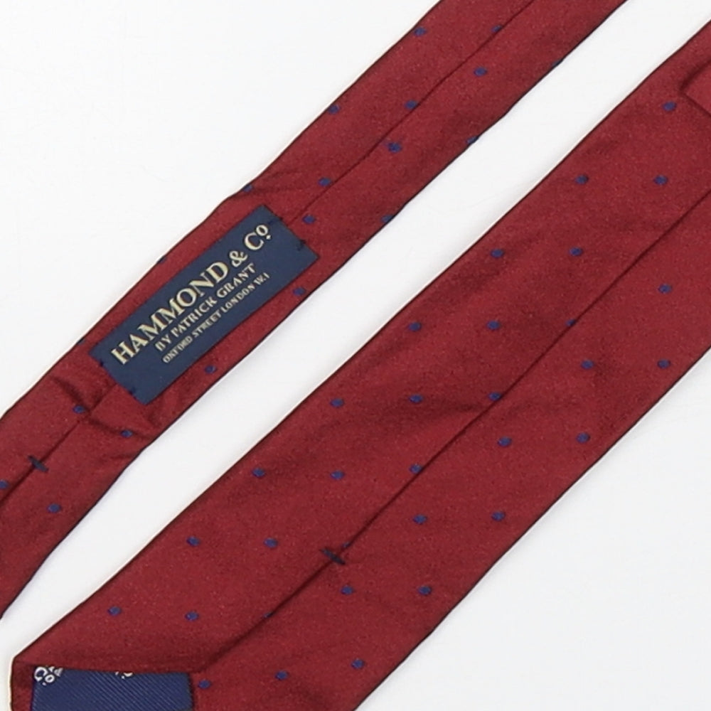 Hammond & CO Mens Red Polka Dot Silk Pointed Tie One Size