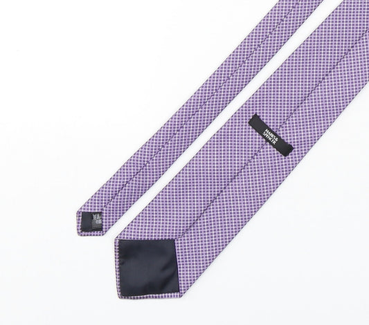 Marks and Spencer Mens Purple Plaids & Checks Polyester Pointed Tie One Size