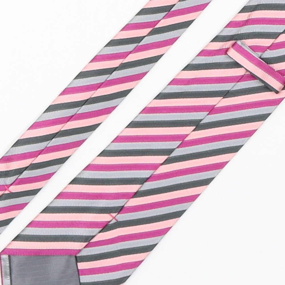 Marks and Spencer Mens Multicoloured Striped Silk Pointed Tie One Size