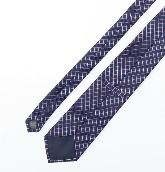 Marks and Spencer Mens Purple Plaids & Checks Silk Pointed Tie One Size