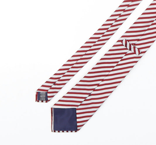 Marks and Spencer Mens Multicoloured Striped Silk Pointed Tie One Size