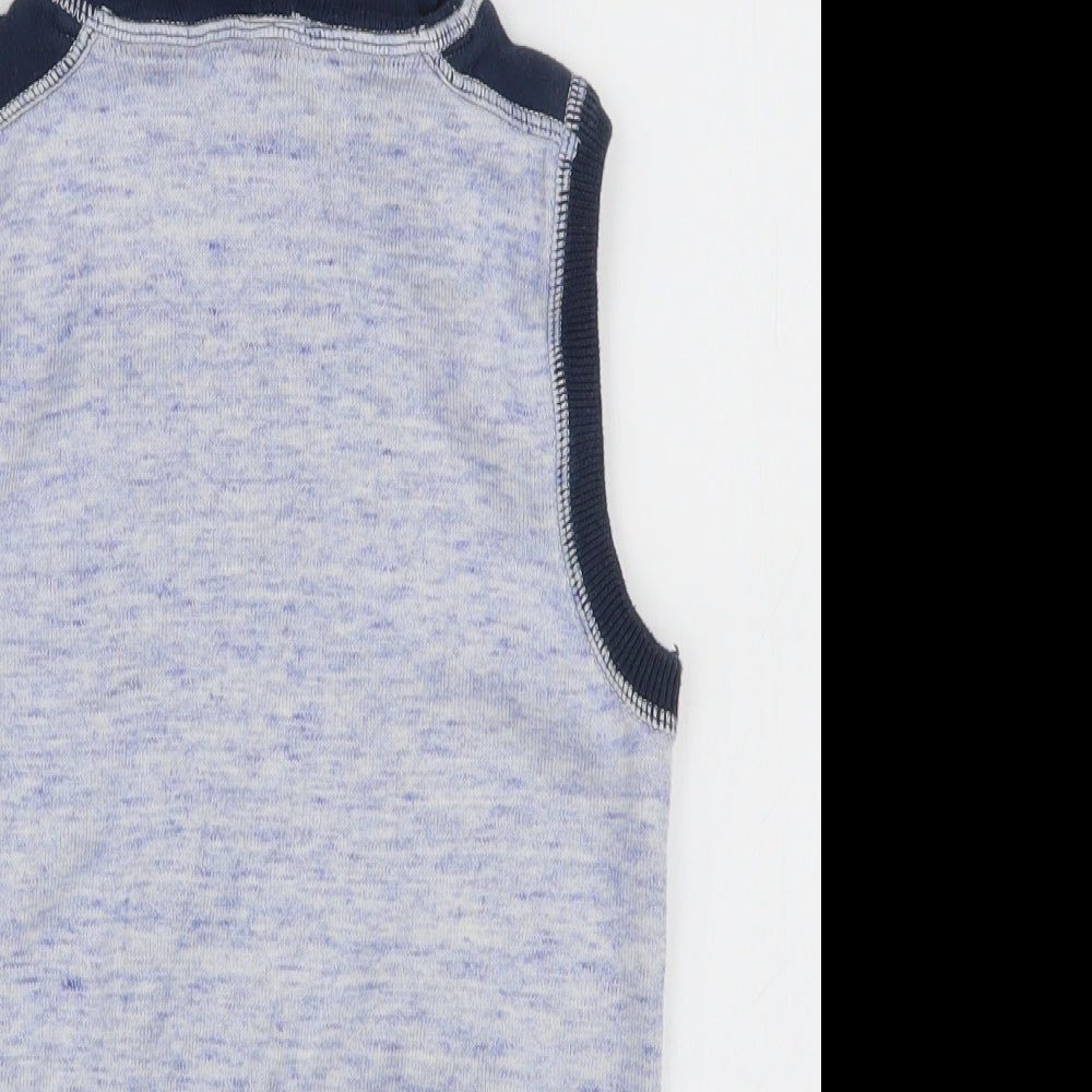 Brand and care label for Next boys’ blue high neck 100% cotton jumper, size 4-5, years pullover