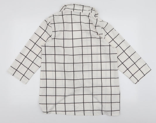 SheIn Womens White Plaid  Jacket  Size M