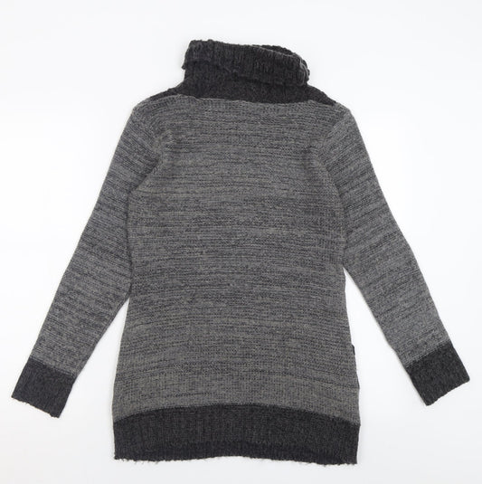 Womens UK Size S Pura Moda Grey Tunic Jumper