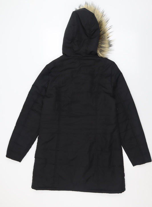 Womens UK Size XS Centigrade Black Parka Coat