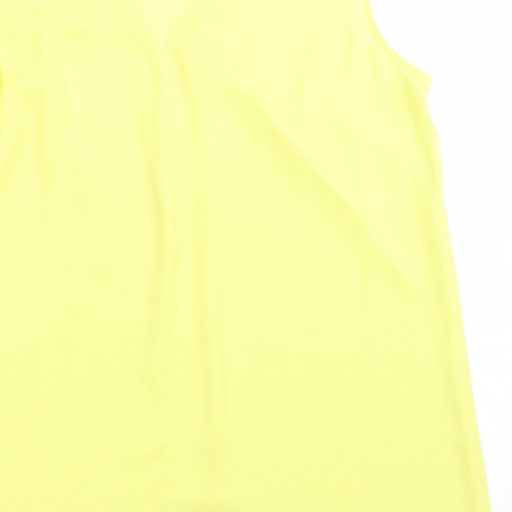 F&F Womens Yellow Polyester Basic Blouse Size 14 V-Neck