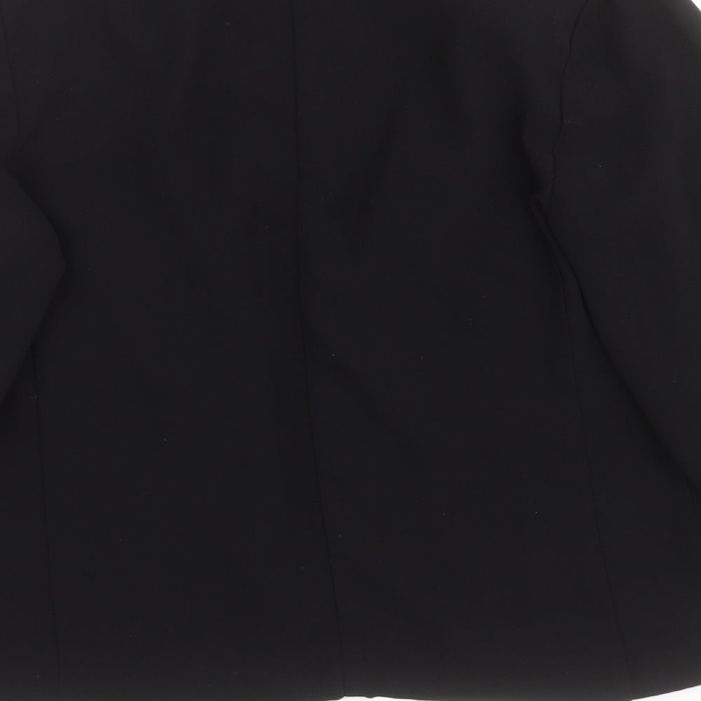 Primark Womens Black Jacket Blazer Size 12 - Leopard collar and sleeves